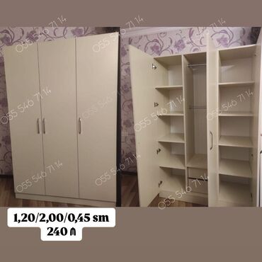Dolablar: Yeni, 4 qapılı Düz dolab, Qarderob, paltar dolabı