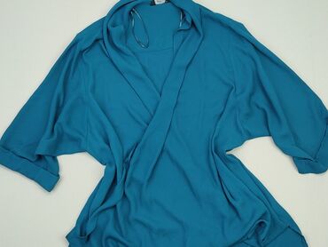 niebieska bluzki z krótkim rękawem: Bluzka Damska, F&F, XL, stan - Bardzo dobry