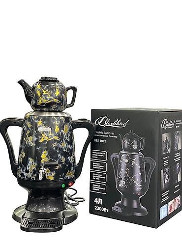termos caydan: №: 5003 Məhsulun adı: Elektrik samovar Blackbird BES-9092 Qara/Qızılı — 1