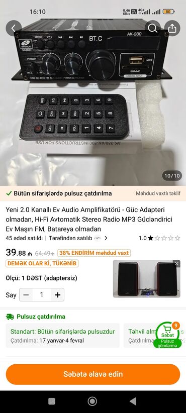 Səs gücləndiriciləri: 1pc 800W 2 Kanal Mini HIFI Stereo Güç Amplifikatoru, FM, Hi-Res Audio