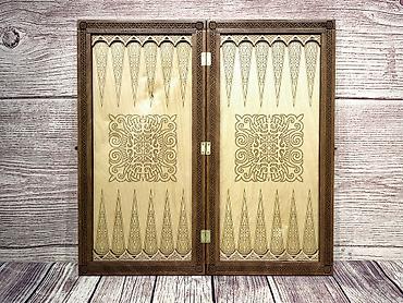 Нарды: Нарды деревянные "Кыял" с национальным орнаментом . - Корпус-книга — 4