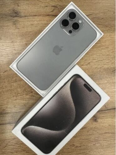 Apple iPhone: IPhone 15 Pro Max, Б/у, 256 ГБ, Natural Titanium, Зарядное устройство, Кабель, Коробка, 99 %