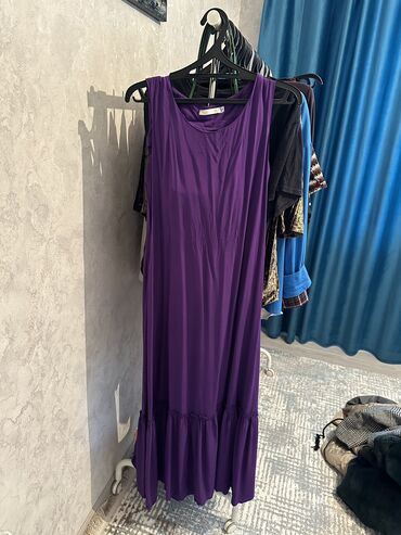 туркменские платья из штапеля: Повседневное платье, Made in KG, Лето, Длинная модель, Штапель, M (EU 38)