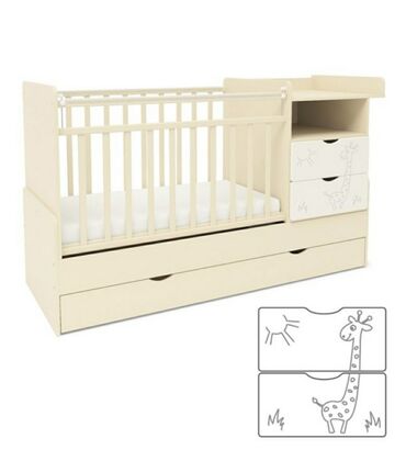 Детские кровати: Кровать-трансформер. Экономичная кровать с вместительным ящиком для