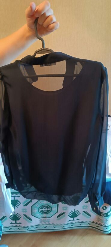 джинсовая женская рубашка в Азербайджан | Рубашки и блузы: M (EU 38), цвет - Черный, Adl
