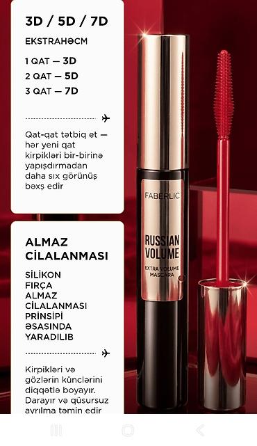 real mass gainer: Faberlic Russian Volume Extra Volume Mascara Kirpiklərə daha dolğun — 3
