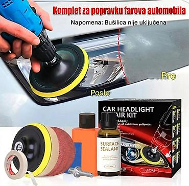 Alati za automobile: Nov komplet za poliranje farova. Komplet sadrži: 1) disk za šmirglanje — 1