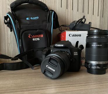 Fotokameralar: Canon EOS 2000D EF-S 18-55 II Kit Canon zoom lens EF-S 55-250mm DSLR