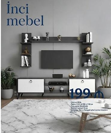 divarda kitab refleri: Yeni, Düz TV altlığı, Polkalı, Laminat, Azərbaycan — 1