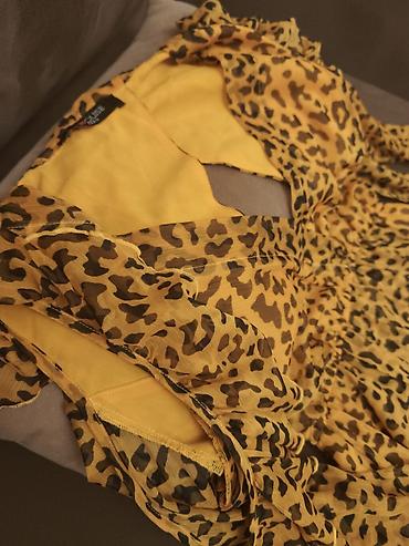 Leopard naxışlı şifon paltar. S razmer, açıq kürək və çiyin detallı lalafo.az -da Leopard naxışlı şifon paltar. S razmer, açıq kürək və çiyin detallı