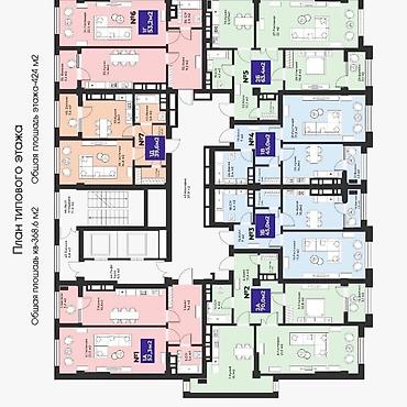 Продажа квартир: 1 комната, 40 м², Джал-15 Элитка, 2 этаж, ПСО (под самоотделку) — 4
