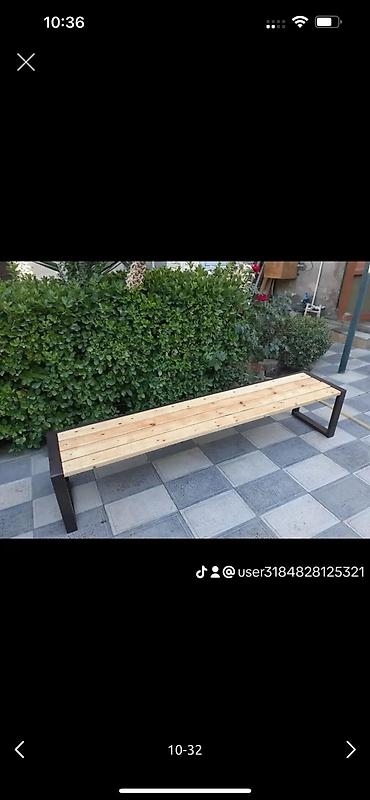 taxt 2 ci el: Məhsul: Açıq məkan üçün dekorativ skamya - Material: Qara rəngli — 5