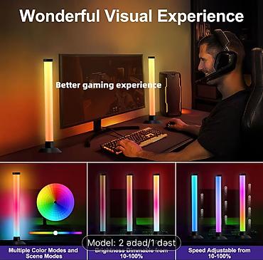 isiqlandirma: RGB musiqi sinxronizasiyalı LED işıq sütunları – 2 ədəd/1 dəst — 3