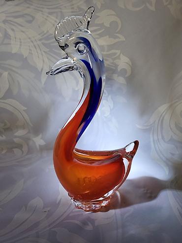 Ostali antikviteti: Murano figura rucni rad iz 70ih.god. Figura duvano staklo,bez — 1