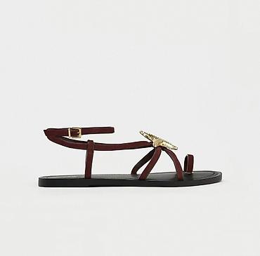 Basanoşka və səndəllər: Zara, Ölçü: 38, rəng - Qırmızı, Yeni — 2