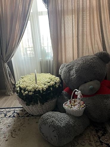 доставка подарков: Огромный плюшевый медведь «Тедди» серого цвета. 200 см - Размер — 2