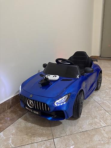 mini mercedes: Uşaq üçün elektrikli minik avtomobili – Mercedes üslubunda, mavi rəng — 2