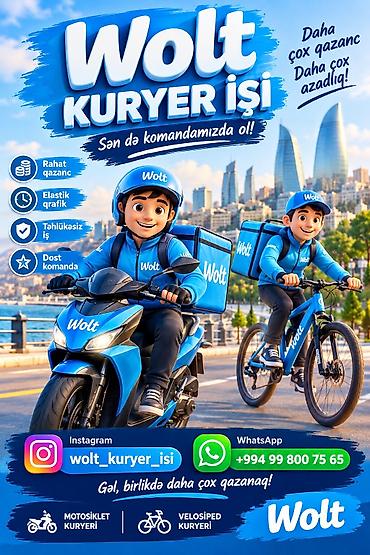 online evden is: Moto-kuryer tələb olunur, Gündəlik ödəniş, Təcrübəsiz — 1