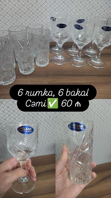 xrusta: SELAMİ Paşabahçe Kristal dəsti - Komplekt: 12 ədəd - 6 ədəd ayaqlı — 2