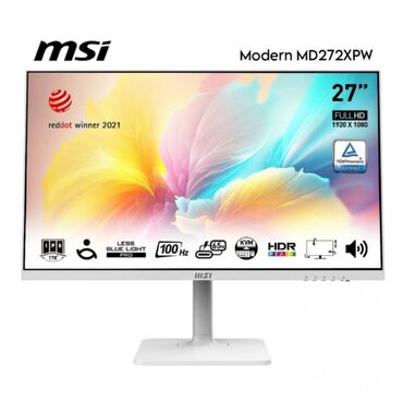 SSD diskləri: 👉 MSI Modern MD272XPW 27" White 🔻27" 🔻1920 x 1080 (FHD) 🔻Flat 🔻IPS