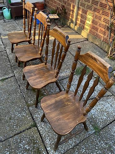 Stolice: Prodajem 4 masivnе drvenе stolice stabilne i čvrste teške i — 7