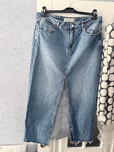 jeans: Midi Ətək, Stradivarius, Cins — 1