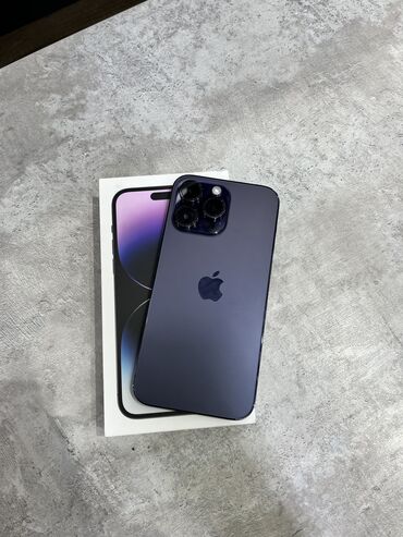 Apple iPhone: IPhone 14 Pro Max, Б/у, 256 ГБ, Deep Purple, Защитное стекло, Чехол, Коробка, 84 %