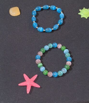 Bilərziklər: Məhsul: Əl işi daş muncuqlu elastik bilərziklər dəsti Təsvir: - Bir — 1