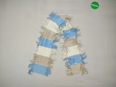 Szaliki, chusty: Szalik, wzór - Linia, kolor - Niebieski