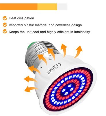 Baštenska rasveta: Led Sijalica Za Rast Bilja Full Spectrum Led Grow 30w 220v — 11