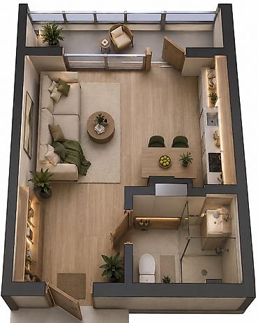 Продажа квартир: 1 комната, 16 м², Элитка, 4 этаж, Готовая ПСО (под самоотделку) — 21