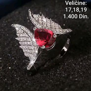 necklace: Elegantni prsten od hirurskog čelika sa crvenim kamenom u obliku suze — 1