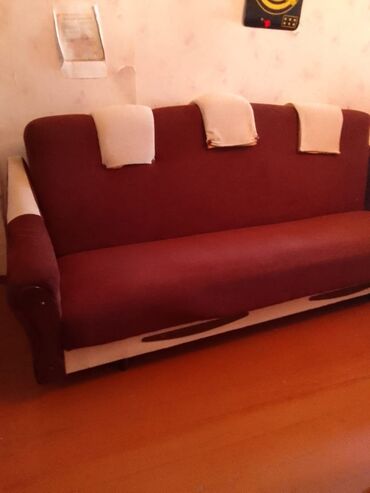 диван и 2 кресла: Б/у, Диван, Без подьемного механизма, Раскладной