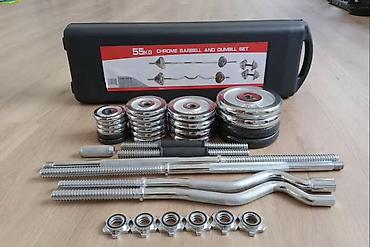 Набор для силовых тренировок 58 кг — Chrome Barbell and Dumbbell Set в