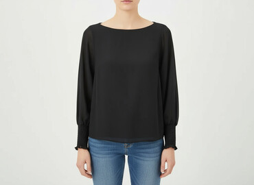 czarne bluzki z długim rękawem zara: Zara, Women's blouse, size M