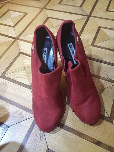 женские зимние замшевые ботфорты: Qadın botları – Lino Marano 37 ölçü - Model: qısa boğazlı bot/ankle