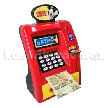 kassa uşaq üçün: ATM Bankomat Mickey Mouse TK62 Uşaq kodlu kassa Enerji təchizatı