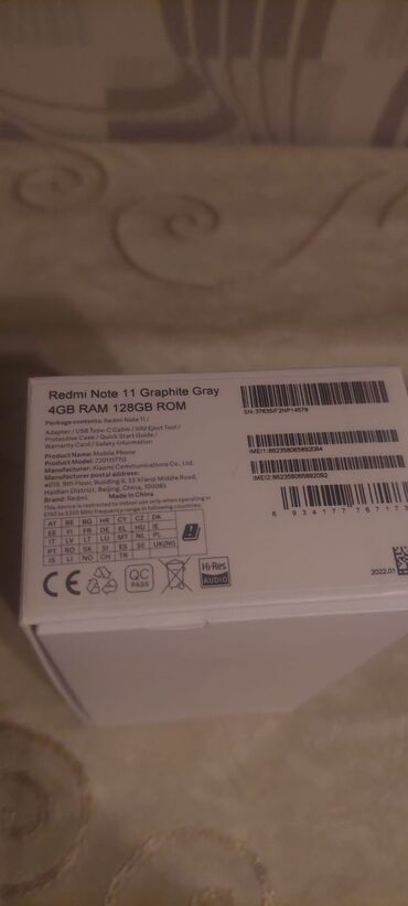 Redmi: Redmi Note 11, 128 GB, rəng - Boz, Zəmanət — 2