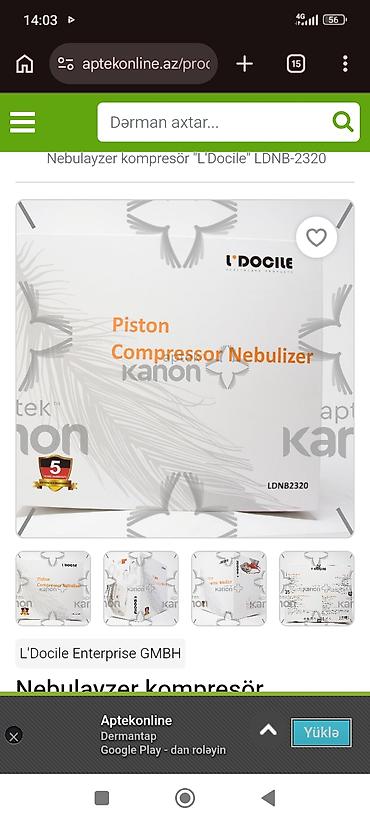 biostat kapsul terkibi: Məhsul: L’Docile Piston Compressor Nebulizer (model: LDNB2320) yeni — 4