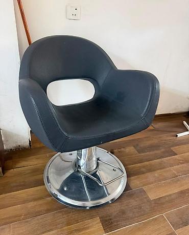 deniz mebel: Salon kreslosu - Model: dairəvi xrom altlıqlı, hidravlik tənzimləməli — 1
