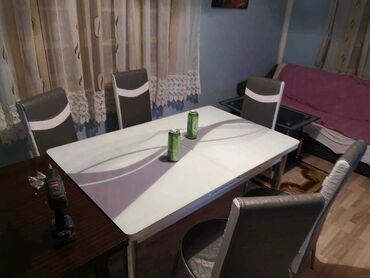 Setovi stolova i stolica: Sto - 80cm Metal noge Ploca univer Staklo 4mm stolica - metal - eko — 3