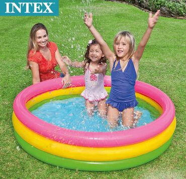 Бассейны: Детский надувной бассейн Intex 56441 "Радуга" 114x25см Детский
