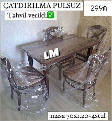 madeyra masa: Yeni, Dördbucaq masa, 4 stul — 1