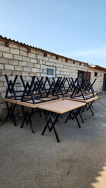 Sifarişlə restoran üçün masa və oturacaq dəstləri: Stullar ilə, Kvadrat masa, 2 nəfər — 1