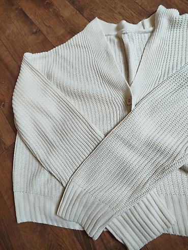 ag jaket: Açıq krem rəngində trikotaj kardiqan - Model: V-yaxa, düyməli - Rəng — 7