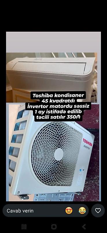 su cəni kredit: Toshiba kondisioner – inverter tipli, səssiz işləyən model. 45 m²-ə — 1