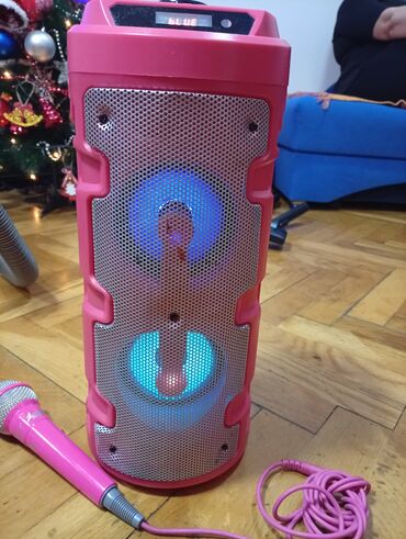 Zvučnici i stereo sistemi: Bluetooth karaoke zvučnik sa mikrofonom – roze - Prenosni cilindrični — 9