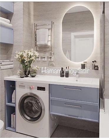 Dolablar: Hamam üçün moydadır və güzgü dəstləri – fərqli dizayn variantları — 9