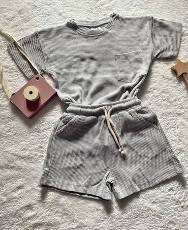 детская рубашка: Комплект, цвет - Бежевый, Новый