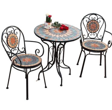 Bağ, çöl masa və oturacaq dəstləri: Metal EN MMC olaraq istədiyiniz forma və ölçüde demir işlerinin — 3